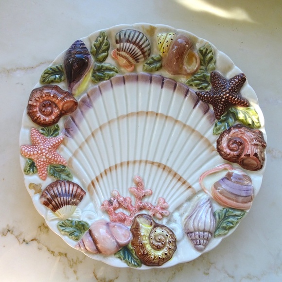 Other - Ceramic Summer Seashell Mermaid Decor Kitschy Beach Babe Decorative Plate